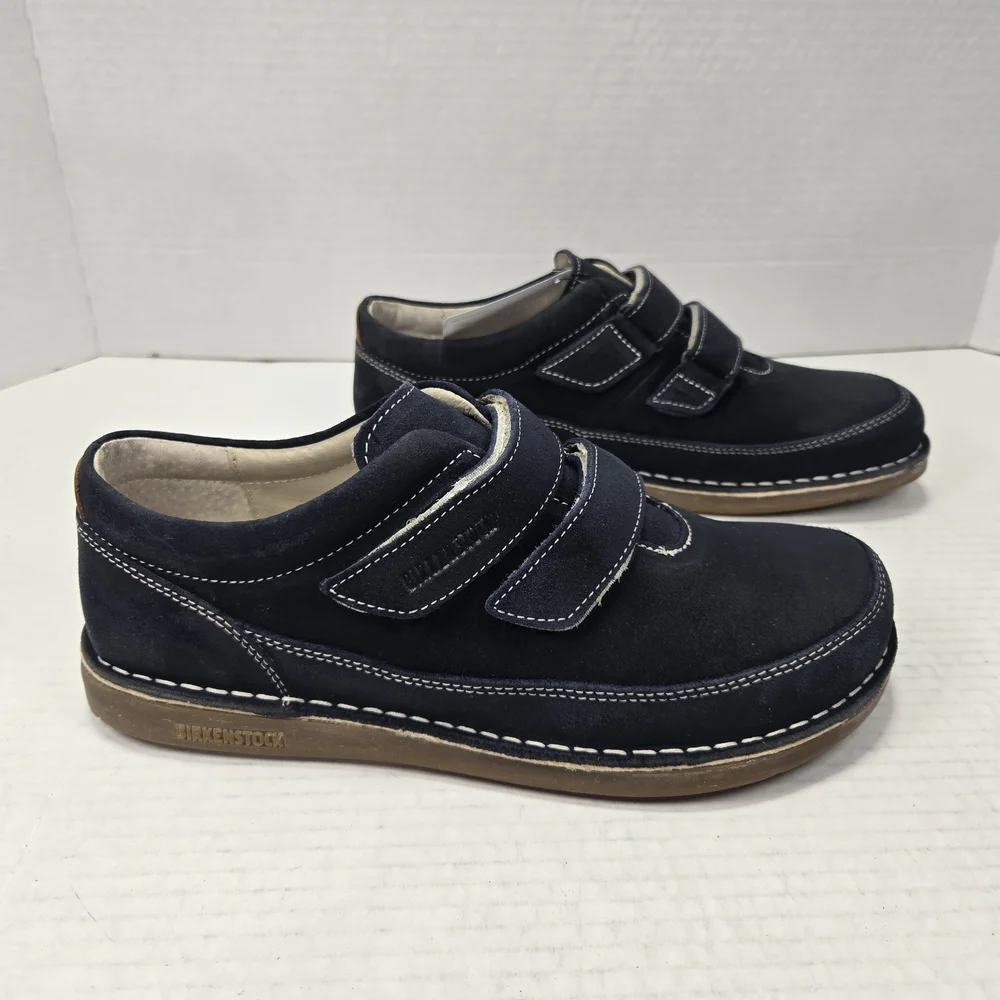 Birkenstock Unisex Tyler Oxford Velcro Closure Blue Suede Shoes EU 39 US W8 M6 - Picture 2 of 12